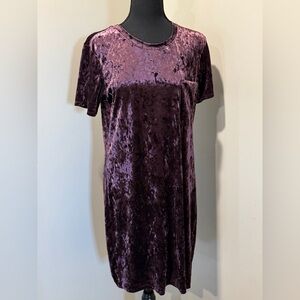 Another Love* Deep Purple‎ crushed Velvet Dress grunge glam 90's inspired Medium